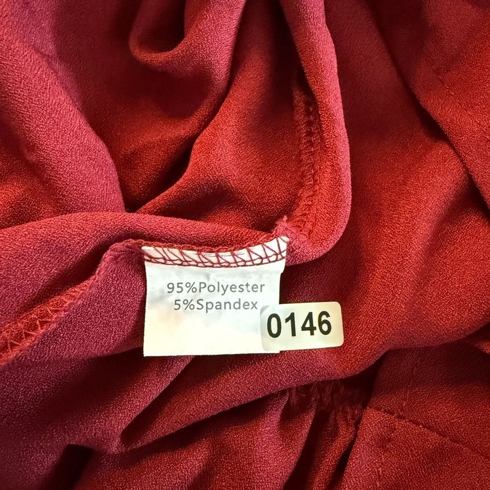 Nagoo Women’s Burgundy Red Ruffled Wrap Dress Size S - Picture 13 of 13